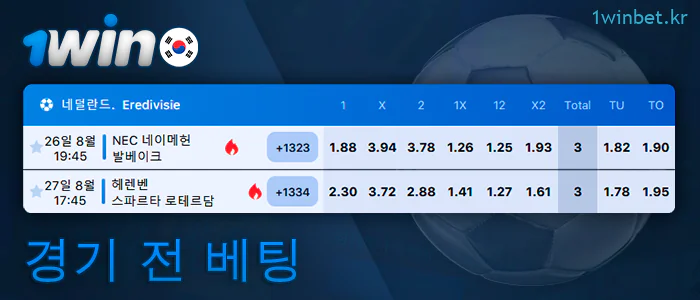 1Win에 경기 전 베팅하기